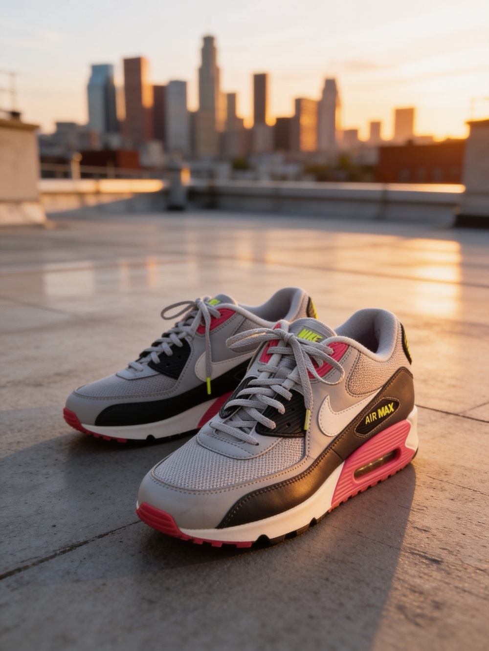 Men’s Nike Air Max 90 Essential Grey/Pink/Volt Sz. 13